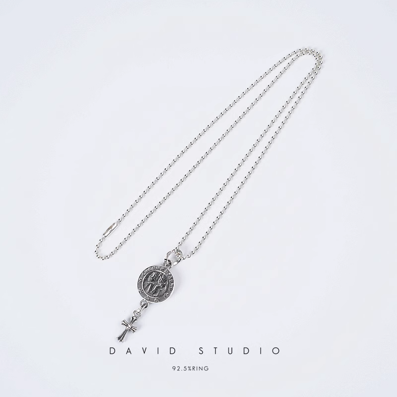ANGEL MEDALLION BABY CROSS CHARM – BALL CHAIN