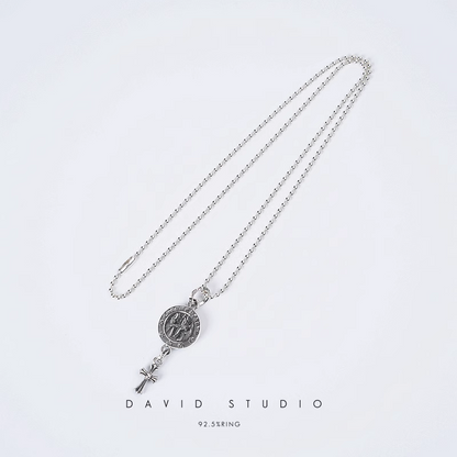 ANGEL MEDALLION BABY CROSS CHARM – BALL CHAIN