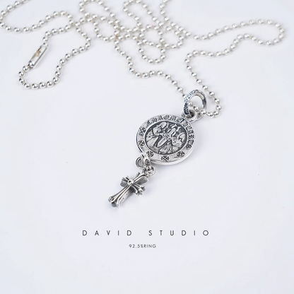 ANGEL MEDALLION BABY CROSS CHARM – BALL CHAIN