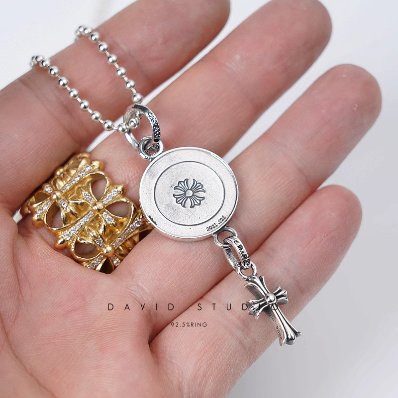 ANGEL MEDALLION BABY CROSS CHARM – BALL CHAIN