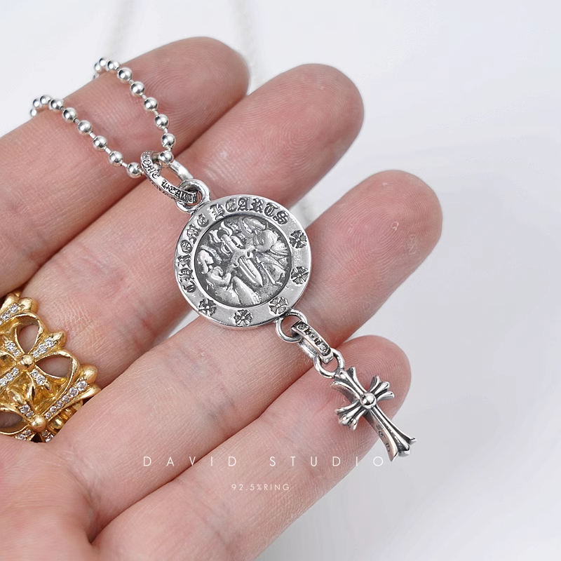 ANGEL MEDALLION BABY CROSS CHARM – BALL CHAIN
