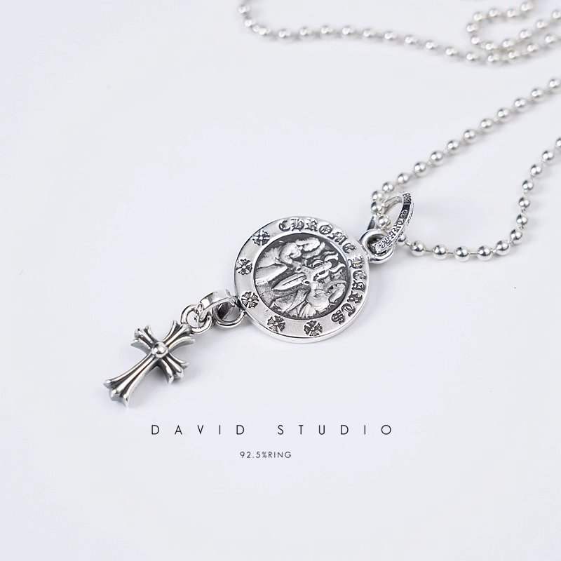 ANGEL MEDALLION BABY CROSS CHARM – BALL CHAIN