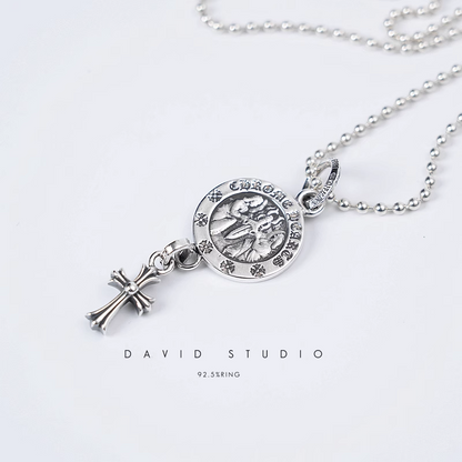 ANGEL MEDALLION BABY CROSS CHARM – BALL CHAIN