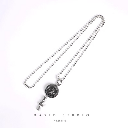 FOTI MEDALLION BABY CROSS CHARM – BALL CHAIN
