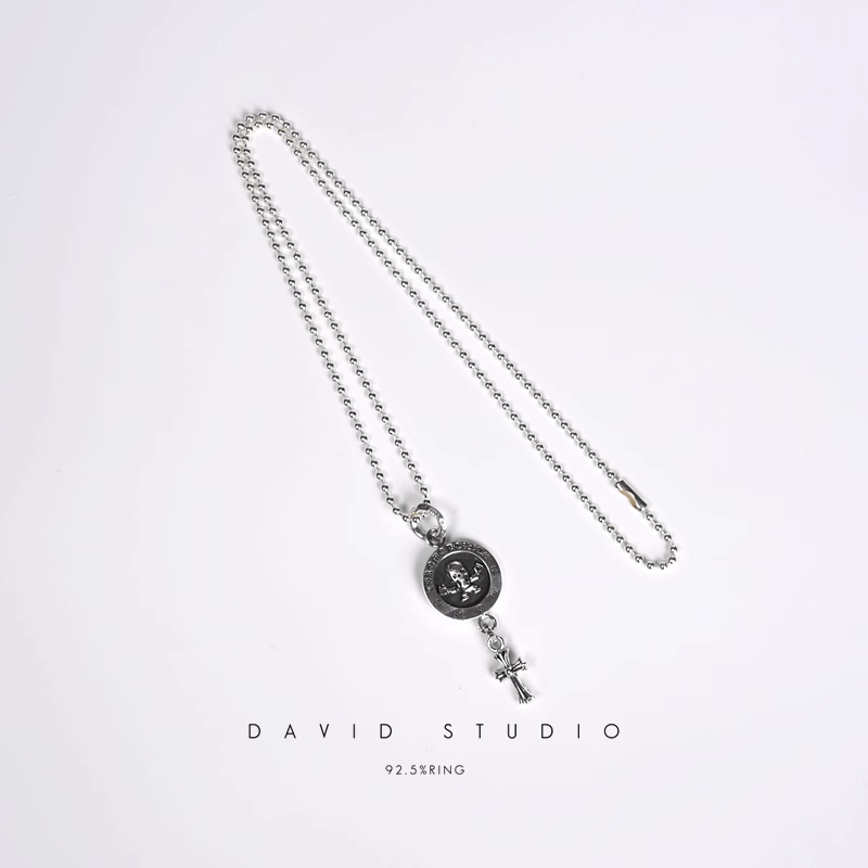 FOTI MEDALLION BABY CROSS CHARM – BALL CHAIN