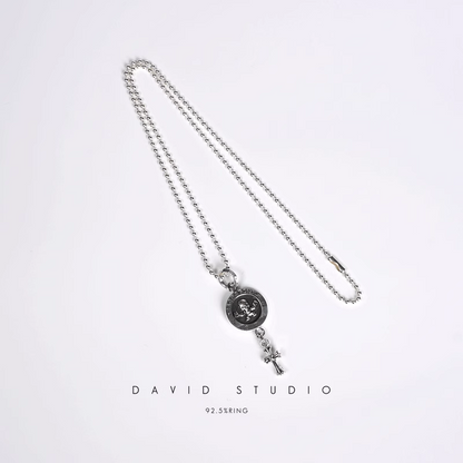 FOTI MEDALLION BABY CROSS CHARM – BALL CHAIN