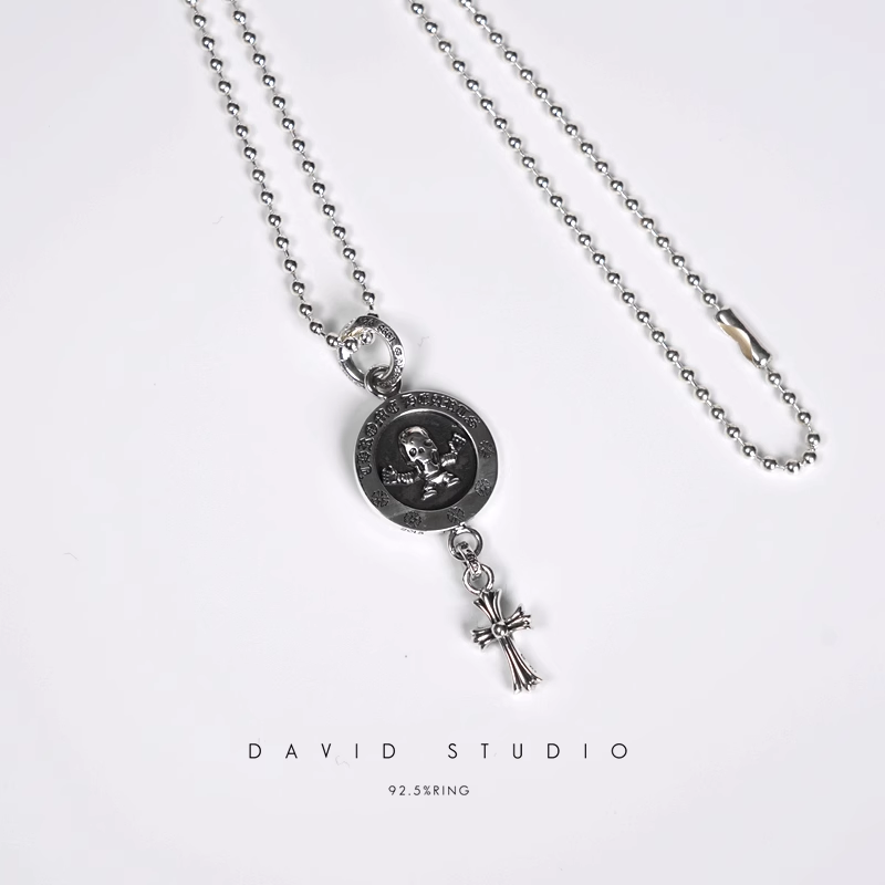 FOTI MEDALLION BABY CROSS CHARM – BALL CHAIN