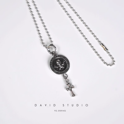 FOTI MEDALLION BABY CROSS CHARM – BALL CHAIN