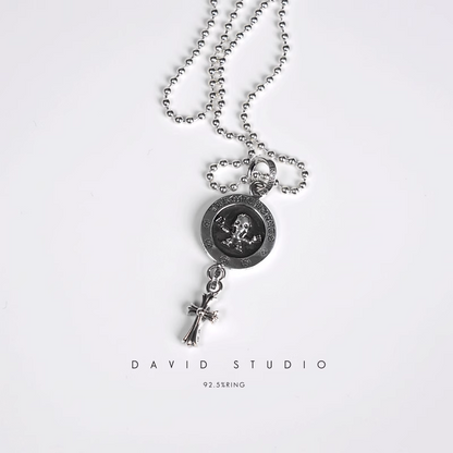 FOTI MEDALLION BABY CROSS CHARM – BALL CHAIN