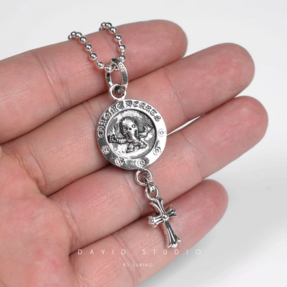 FOTI MEDALLION BABY CROSS CHARM – BALL CHAIN