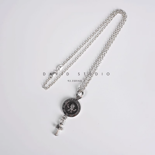 FOTI MEDALLION BABY CROSS CHARM – ROLL CHAIN