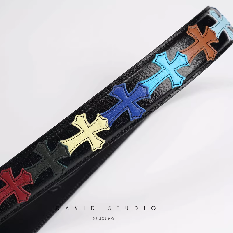 MULTI COLOR CROSS COWHIDE LEATHER BELT