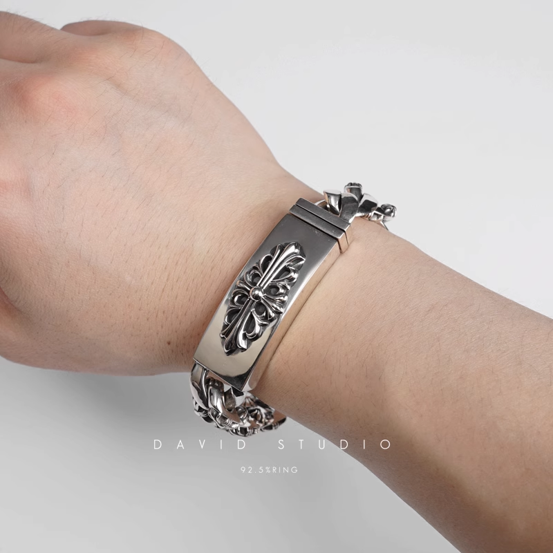 FLORAL CROSS FANCY CHAIN BRACELET