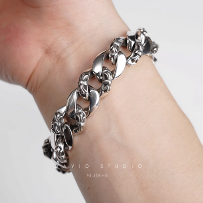 FLORAL CROSS FANCY CHAIN BRACELET