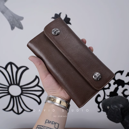 2 DAGGER ZIP 2 SNAP CROSS BUTTON LONG WALLET
