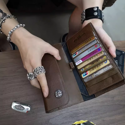 2 DAGGER ZIP 2 SNAP CROSS BUTTON LONG WALLET