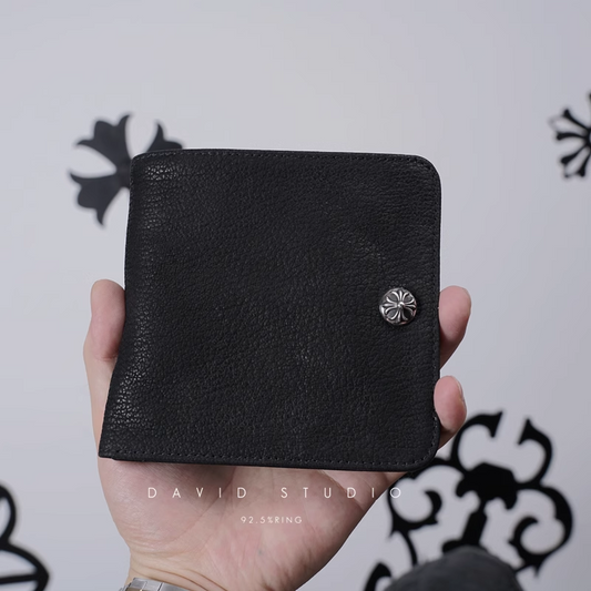 SNAP CROSS BUTTON SHEEPSKIN WALLET