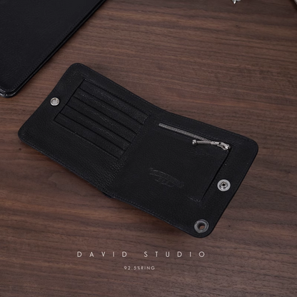 SNAP CROSS BUTTON SHEEPSKIN WALLET