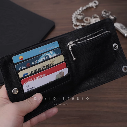 SNAP CROSS BUTTON SHEEPSKIN WALLET