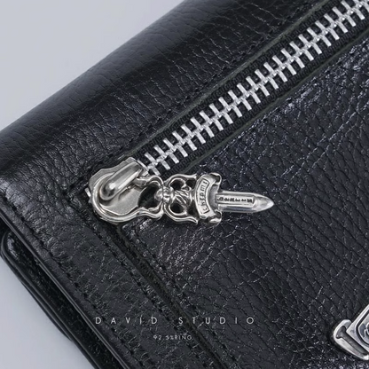 DAGGER ZIP 2 SNAP CROSS BUTTON WALLET