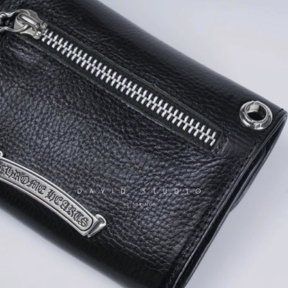 DAGGER ZIP 2 SNAP CROSS BUTTON WALLET