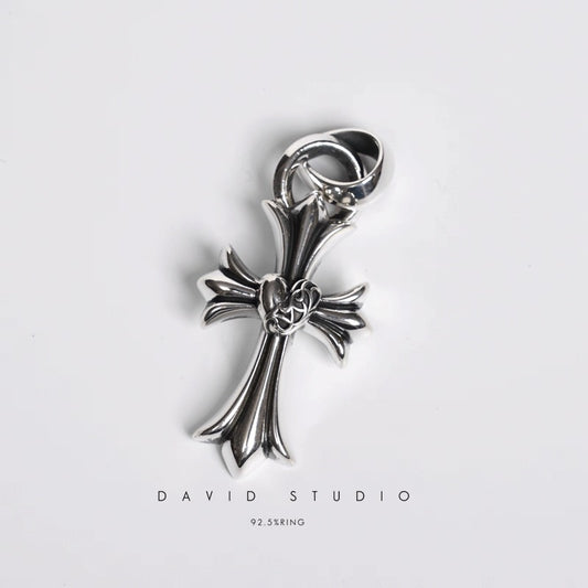 SMALL CROSS HEART PENDANT WITH BAIL