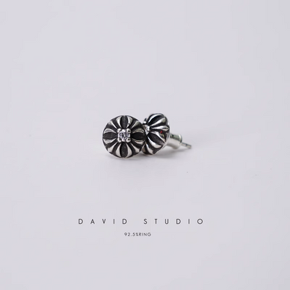 CROSS BALL STUD WITH DIAMOND