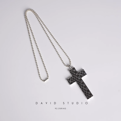 CHESSBOARD CROSS PENDANT – BALL CHAIN