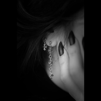 3 DROP CROSS EARRING