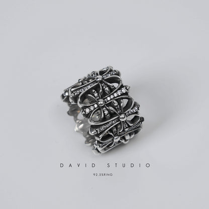 CEMETERY RING WITH DIAMONDS