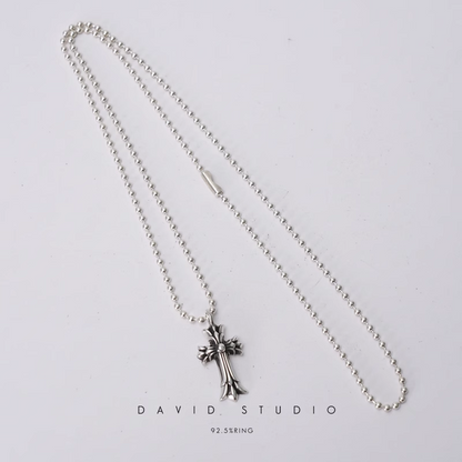 DOUBLE CROSS CHARM – BALL CHAIN