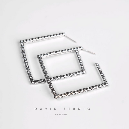 CH PLUS SQUARE HOOP EARRINGS