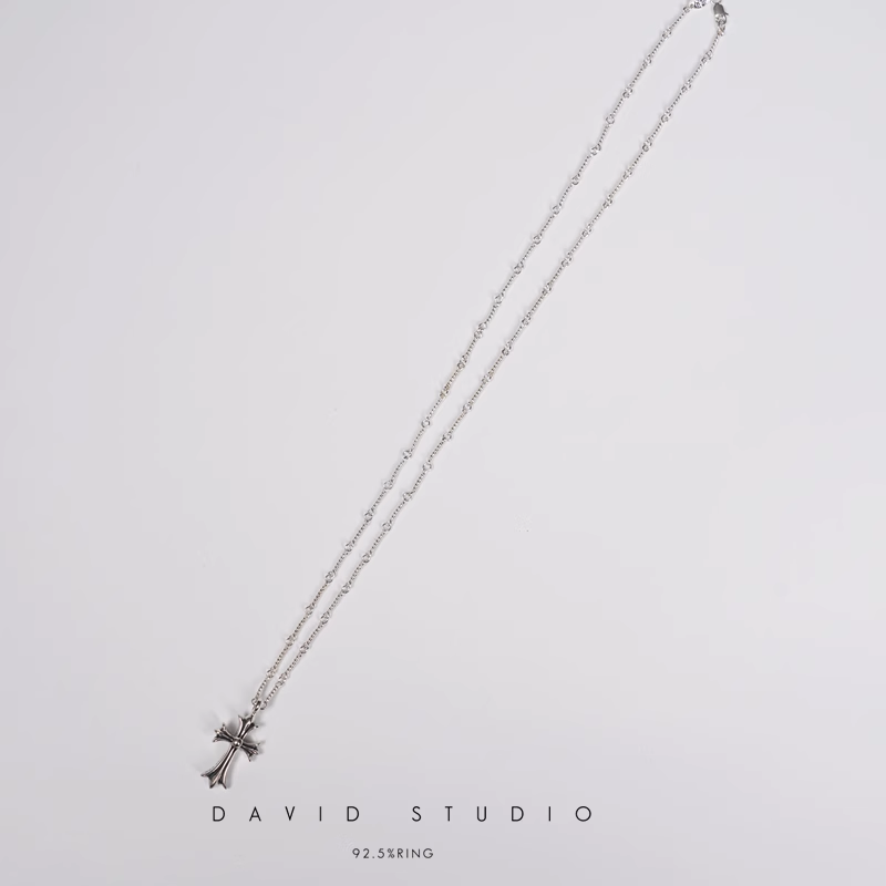 SMALL CROSS CHARM – TWIST CHAIN