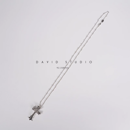 SMALL DOUBLE CROSS PENDANT – TWIST CHAIN