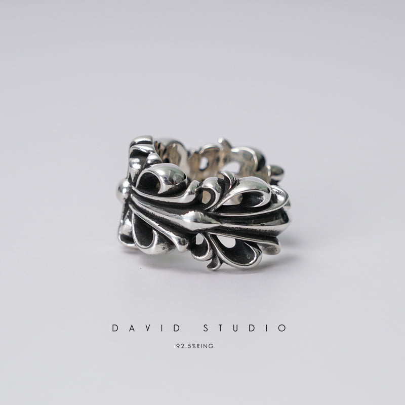 CHROME HEARTS DOUBLE FLORAL RING