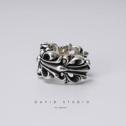 CHROME HEARTS DOUBLE FLORAL RING
