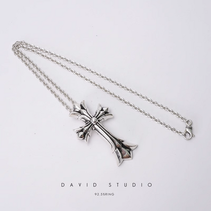 LARGE DOUBLE CROSS PENDANT – ROLL CHAIN