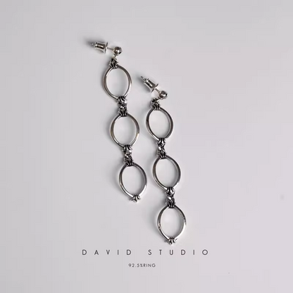 TRIPLE DROP HOOP EARRING