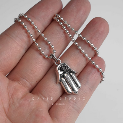 HAMSA HAND CHARM – BALL CHAIN