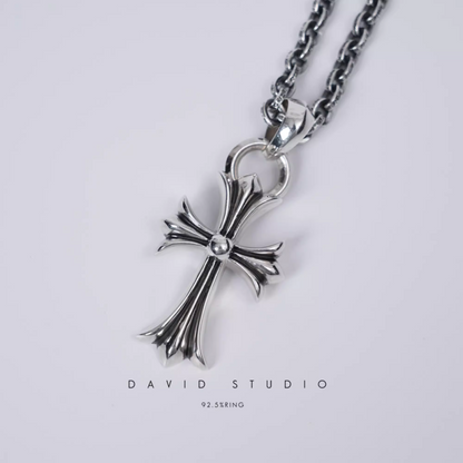 SMALL CROSS PENDANT WITH BAIL – PAPER CHAIN