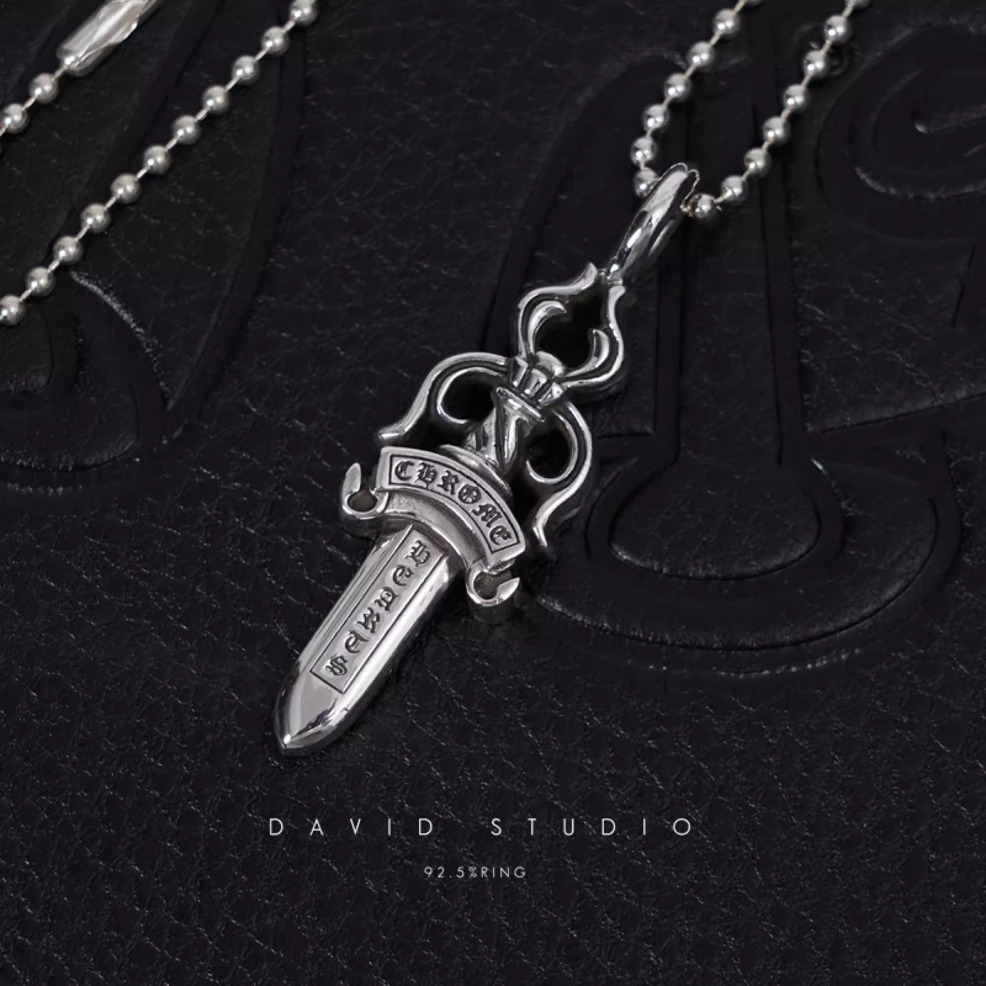 Double Dagger Pendant – Ball Chain | David Studio – David_Studio Double Dagger Pendant – Ball Chain | David Studio – David_Studio