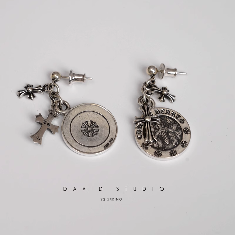 CROSS ANGEL MEDALLION EARRING