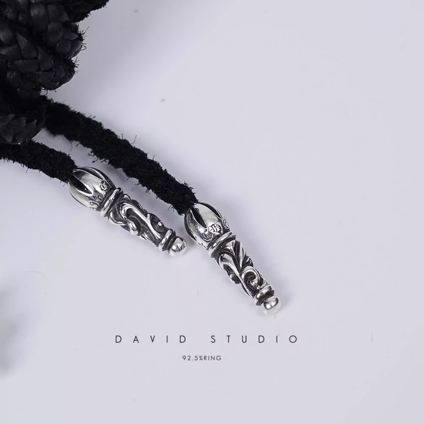 SMALL CROSS PENDANT WITH BAIL – LEATHER BRAID