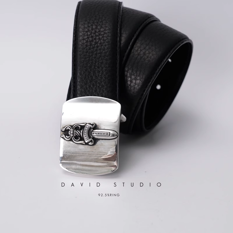 DAGGER BUCKLE COWHIDE LEATHER BELT