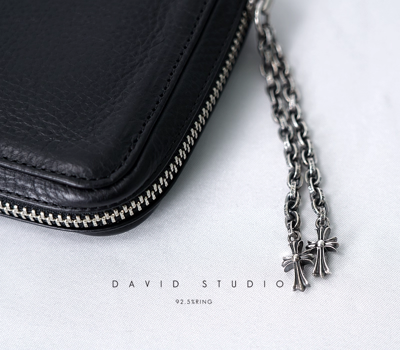 DOUBLE BABYFAT CROSS PAPER CHAIN ZIPPER WALLET