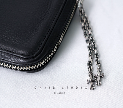 DOUBLE BABYFAT CROSS PAPER CHAIN ZIPPER WALLET