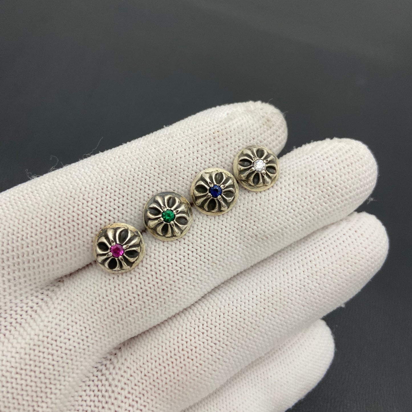 CROSS BALL STUD WITH DIAMOND