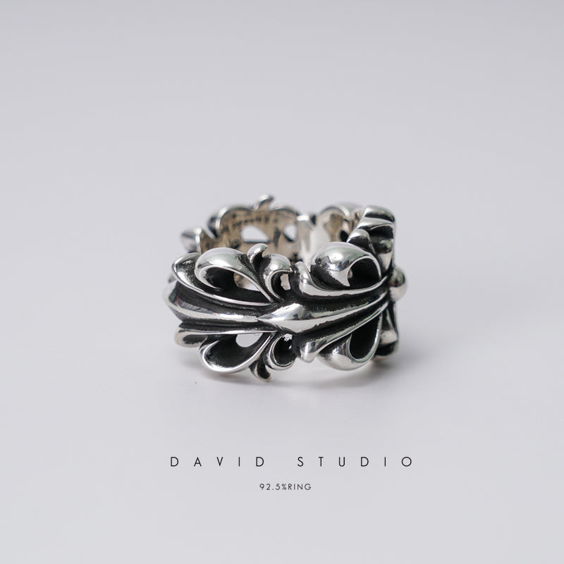 CHROME HEARTS DOUBLE FLORAL RING