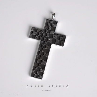 CHESSBOARD CROSS PENDANT