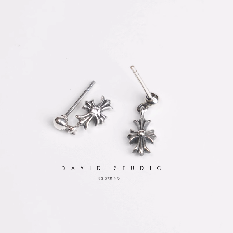 TINY E CH PLUS DROP EARRINGS WITH DIAMONDS